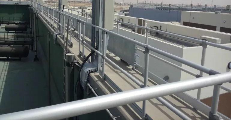 Safety Railing and Modular Guardrail made from Slip-on Railing Fittings ...